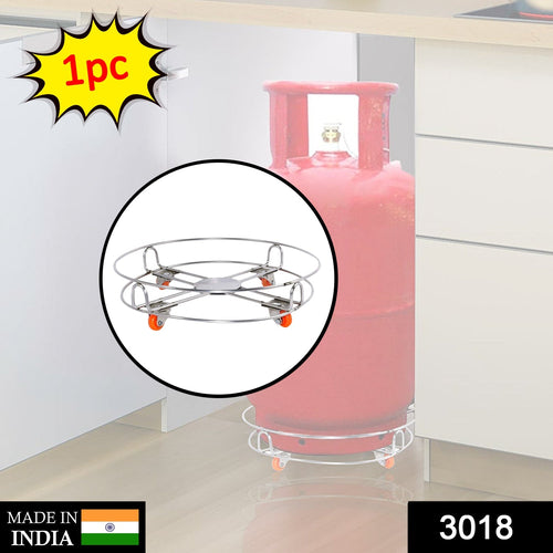 Stainless Steel Gas Cylinder Trolley Wheels LPG Cylinder Roller Stand Movable Trolley